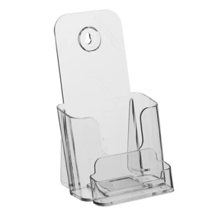 DIN Lang (99x210mm) Prospekthalter / Prospektständer mit Visitenkartenfach - Bild 1 von 5