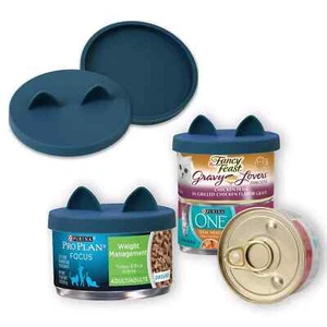 2 Pack Cat Food Can Lids, Silicone Small Pet Food Can Lids Covers for 3 oz Cat - Picture 1 of 2
