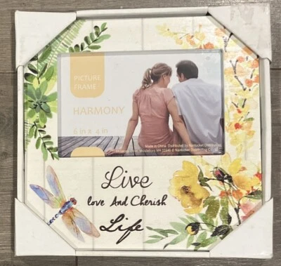 Marco Libélula 4x6” Horizontal Nantucket Harmony Live Love and Cherish Life NUEVO Foto 1 de 2