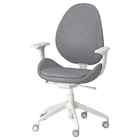 IKEA HATTEFJÄLL Office chair with armrests, Gunnared medium grey & white