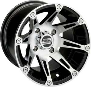 Moose Machined Black 12x8 387X ATV/UTV Rear Wheel 4/156, 4+4 Offset 0230-0444 - Picture 1 of 1