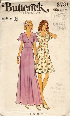 1976 Vintage Sewing Pattern B34" DRESS (1957) Butterick 3731 - Image 1 of 3