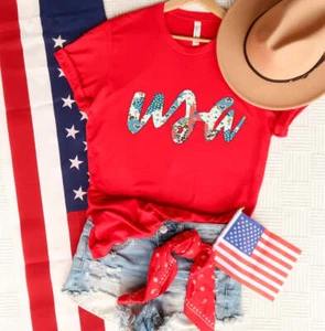 USA Leopard and Stars Adult Shirt - Picture 1 of 7
