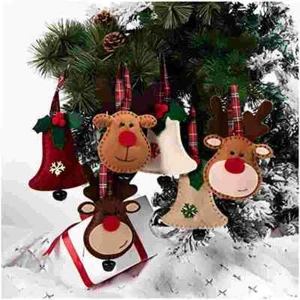 Neu 6x Weihnachtsglocken Anhänger für Christbaumschmuck Figur Ornamente - Bild 1 von 6
