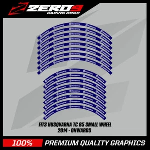 HUSQVARNA rim Decals TC 85 17" / 14" Small Wheel MX Motocross Graphics BLU - Picture 1 of 1