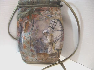 Jane Yoo Hand Painted Leather Buck Crossbody Bag - Picture 1 of 6