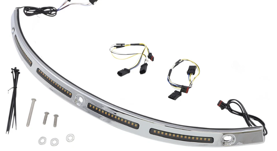 Parabrisas LED secuencial de humo personalizado Dynamics Genesis 4 cromo Harley... Foto 1 de 2