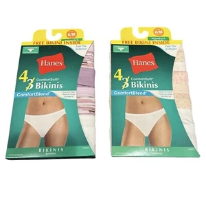 Lot Of 2 Packs Hanes Comforsoft Bikinis Size 6/M No Ride Up Tagless 8 Pair Total - Picture 1 of 4