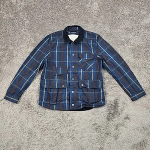 Scotch & Soda Jacket Mens XL Blue Plaid Full Zip Long Sleeve Lined Radio Blauw - Picture 1 of 16