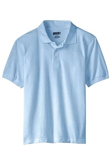 *NEW Genuine School Uniform Boys Short Sleeve Polo Shirt Light Blue - Size 8 - Picture 1 of 2