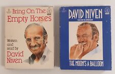 David Niven -Cassette Tape Audiobook Autobiography x2 Empty Horses, Moon Balloon
