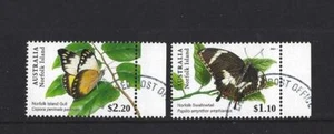 AUSTRALIA 2021 NORFOLK ISLAND BUTTERFLIES SET OF 2 FINE USED - Picture 1 of 1