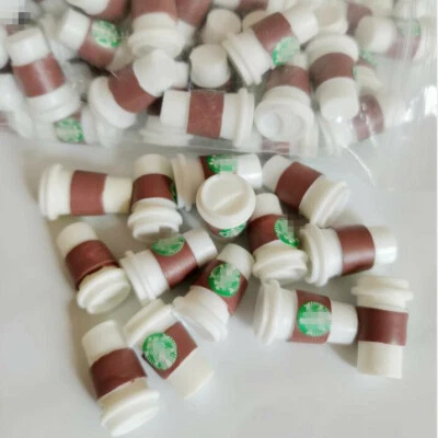 100 Pcs Dollhouse Miniature Resin New To Go Coffee Cups Mugs Mini Doll Drink cup