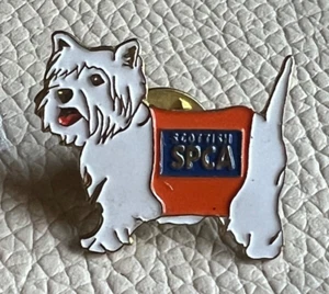 SCOTTISH SPCA WEST HIGHLAND WHITE TERRIER WESTIE pin badge lapel - Picture 1 of 3