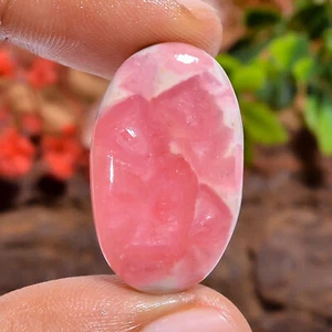 24 Ct. Natural Oval Rhodochrosite Spiritual Cabochon Loose Gemstone 27X17X5 mm - Picture 1 of 4