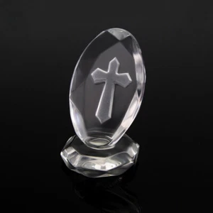 2 Pcs Crystal Cross Ornament Baby Boy Work Statues for Home Decor Sculptures - Picture 1 of 11