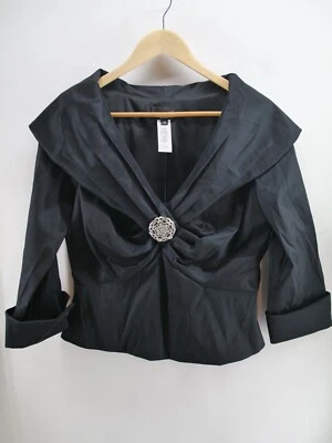 XSCAPE Joanna Chen Top Formal con Mangas 3/4 y Cremallera Trasera Negro 12 Foto 1 de 4