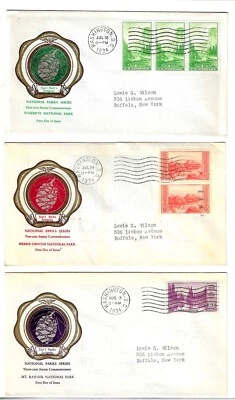 FDC's  #740-49    National Parks   --    Rice - Image 1 of 4