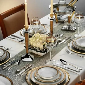 Glitter Table Cloth Runner Christmas Table Decoration - Picture 1 of 21