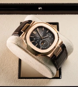 Patek Philippe Nautilus 5712R-001 Rose Gold - 2016 - Brown Leather Strap - Picture 1 of 5