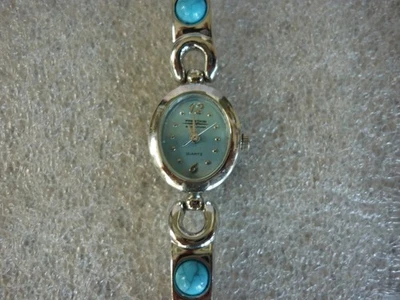 ВИНТАЖНЫЙ PRESTIGE НА WALTHAM КВАРЦЕВЫЕ ЧАСЫ ЖЕНЩИН БИРЮЗА ИСКУССТВЕННЫЙ КАМЕНЬ БРАСЛЕТ - Изображение 1 из 4