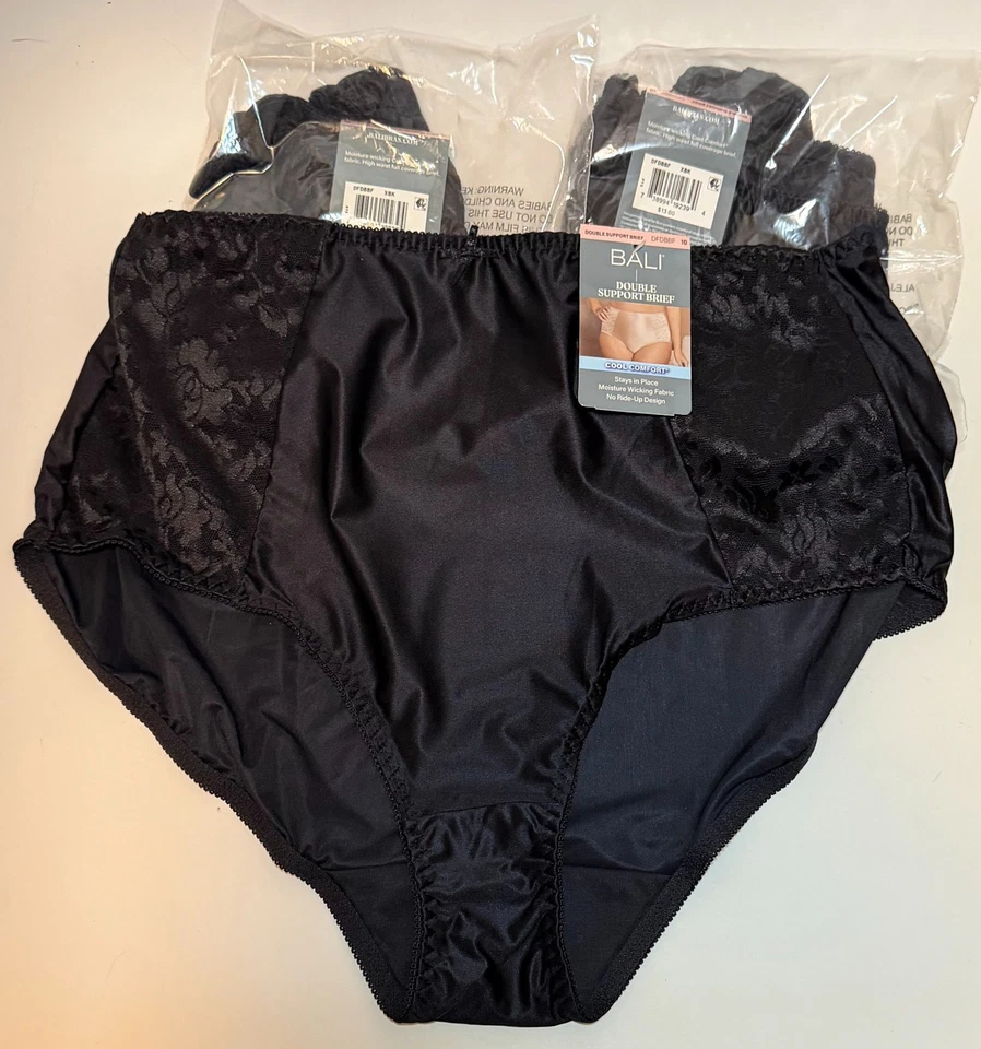 Calcinha Bali suporte duplo nova com etiquetas 3 DFDBBF preta tamanho 10 - Imagem 1 de 1