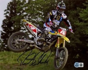 RICKY CARMICHAEL SIGNED 8x10 PHOTO SUPERCROSS MOTOCROSS LEGEND RARE BECKETT BAS - Picture 1 of 2