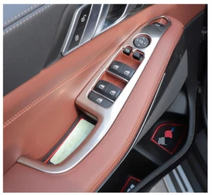 Para BMW X5 G05 2019~2023 4 piezas Panel de elevación de ventana Interruptor Cubierta Borde Acero plateado - Imagen 1 de 4