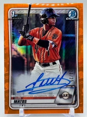 Luis Matos 1st Bowman Auto /25 True Orange - Image 1 of 2