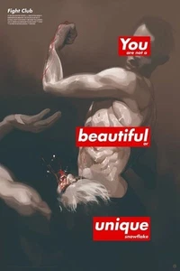 Póster de la película Fight Club Tomer Hanuka Mondo arte cinematográfico libro Palahniuk impresión suprema - Imagen 1 de 1