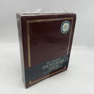 Photo Album 50 Page 100 Self Adhesive Side Burgundy New Old Stock Sealed - Picture 1 of 16