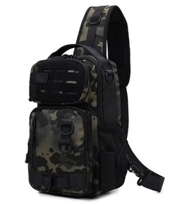 Fishing Tackle Backpack with Rod & Gear Holder Outdoor Sports Molle Chest Pack - Picture 1 of 17