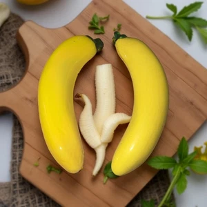 Artistic Decorative 7.5" Fruit Glass Banana Set 2 - Picture 1 of 4