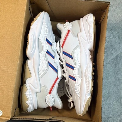 NWT Adidas Originals Ozweego Red Blue White, Size 6.5 in Youth - Image 1 of 4