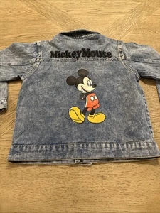 Mickey Mouse Disney Jean Jacket Kids Size 5/6 Denim Coat Button Up NEW - Picture 1 of 3