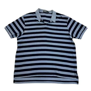Polo Ralph Lauren Polo Shirt Striped Blue Mens 2XL Short Sleeve 100% Cotton - Picture 1 of 12