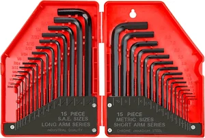 HN-1-001 Hex Key Allen Wrench Set – 30-Piece Industrial Grade Set Tools, 1/20-3/ - Picture 1 of 7