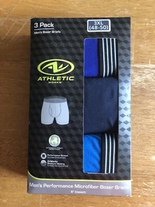 Athletic Works Men's Microfiber Boxer Briefs 3-pack Size 3XL (48-50) 6” Inseam - Picture 1 of 13