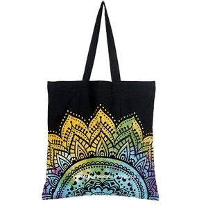 Eco Cotton Handbag Shoulder Bag Shopping Tote Beach Printed Indian Ombre Mandala - Picture 1 of 3
