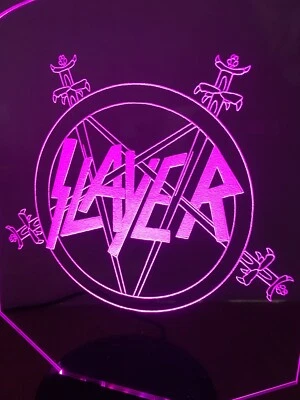 Slayer Led Neon Light Sign Custom Free Standing Man Cave  Game Room - Image 1 of 4