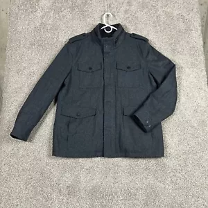 Guess Men's Gray Wool-Blend Insulated Military Quilted Coat Jacket Size XXL - Picture 1 of 13
