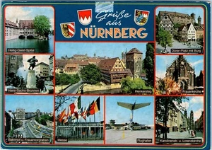 Greetings from Nurnberg, Bavaria, Germany Multiview Postcard - Picture 1 of 2