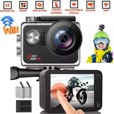 Campark 	4K WiFi Action Camera TouchScreen 20MP Underwater Sports Cam Waterproof - Image 1 of 4