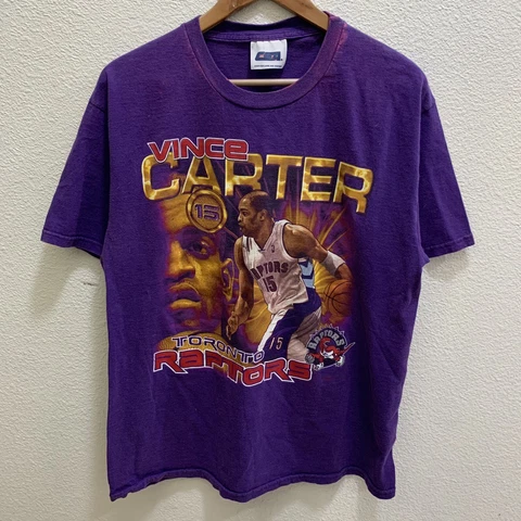 Vintage Vince Carter Toronto Raptors Nba Tee Shirt Mens Coin Blue Vf Image 2000 Cover