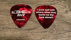 KING'S X Guitare Pick marbre rouge I Work Well With Others When... 2012 Tour Kings
