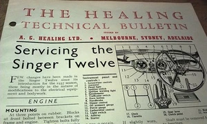 1937 1938 1939 SINGER 12 Healing Technical Bulletin - Bild 1 von 3