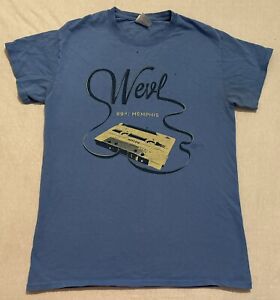 WEVL FM 89.9 Memphis Radio Station Blue Sz S T-Shirt Retro Cassette Tape