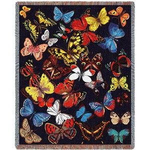 70x54 BUTTERFLIES Butterfly Nature Tapestry Afghan Throw Blanket - Picture 1 of 1