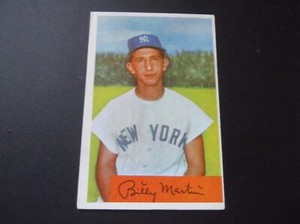 BILLY MARTIN 1954 BOWMAN BASEBALL CARD #145 NY YANKEES EXCELLENT
