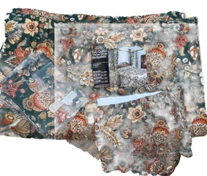 JCPenney king comforter bed skirt set w/matching curtians 22x78 - Picture 1 of 6